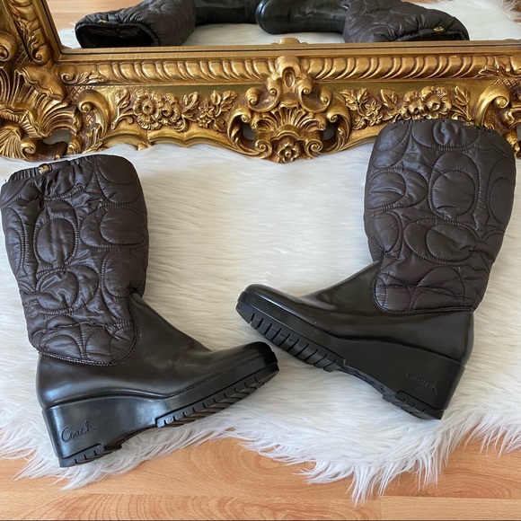 Coach Cantina Logo Wedge Moon Boots - Picture 14 of 14